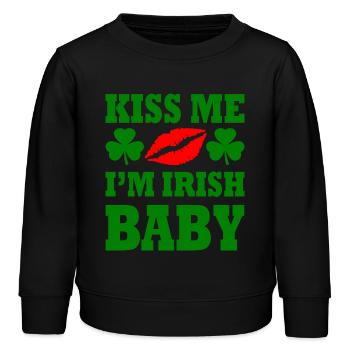 kiss me im irish baby - Sweat enfant bio Stanley/Stella - noir - Devant - AI Model Kid Male (0cm)