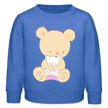 Bear with Teddy Bear - Sweat enfant bio Stanley/Stella - carolina blue - Devant - AI Model Kid Female (0cm)