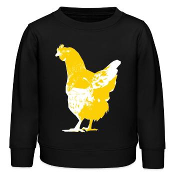 Huhn - Kinder Organic Sweatshirt Mini Changer von Stanley/Stella - Schwarz - Vorne - AI Model Kid Male (0cm)