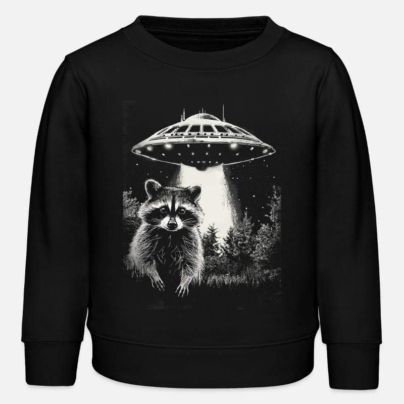 Drôle de raton laveur OVNI - Sweat enfant bio Stanley/Stella - noir