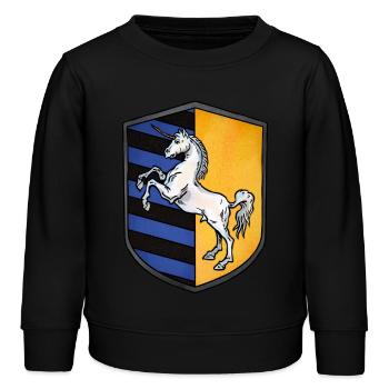 Armoiries licorne - Sweat enfant bio Stanley/Stella - noir - Devant - AI Model Kid Male (0cm)