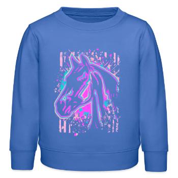 Cheval - Rose Lila - Sweat enfant bio Stanley/Stella - carolina blue - Devant - AI Model Kid Female (0cm)