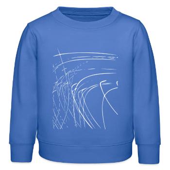 Abstract lines / white / line / pattern - Kids Organic Sweatshirt by Stanley/Stella - carolina blue - Front - AI Model Kid Female (0cm)