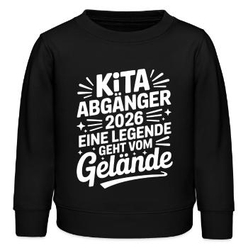 Kita Abgänger 2026 Eine Legende geht vom Gelände - Kinder Organic Sweatshirt Mini Changer von Stanley/Stella - Schwarz - Vorne - AI Model Kid Male (0cm)