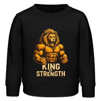 Motif du Lion du Roi de la Force - Sweat enfant bio Stanley/Stella - noir - Devant - AI Model Kid Male (0cm)
