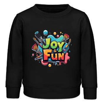 JOIE ET AMUSEMENT - Sweat enfant bio Stanley/Stella - noir - Devant - AI Model Kid Male (0cm)
