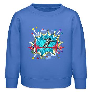 Motorradfahrer Pop Art Comic Retro Herzschlag - Kinder Organic Sweatshirt Mini Changer von Stanley/Stella - carolina Blue - Vorne - AI Model Kid Female (0cm)