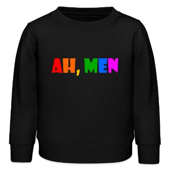 Ah men - Kids Organic Sweatshirt by Stanley/Stella - black - Front - AI Model Kid Male (0cm)