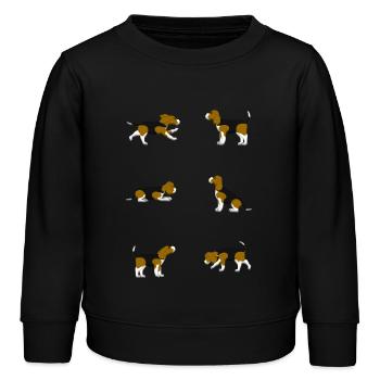 Beagle selection - Kids Organic Sweatshirt by Stanley/Stella - black - Front - AI Model Kid Male (0cm)