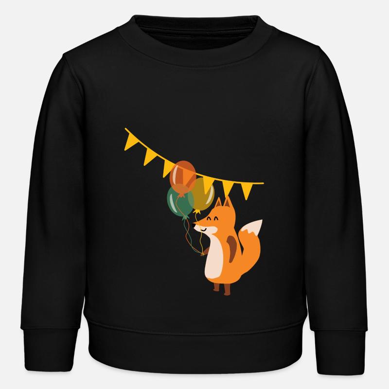 Renard avec des ballons - Sweat enfant bio Stanley/Stella - noir