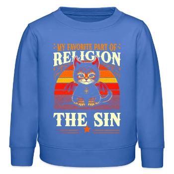 Retro Devil Cat Der Beste Von Religion - Kinder Organic Sweatshirt Mini Changer von Stanley/Stella - carolina Blue - Vorne - AI Model Kid Female (0cm)