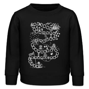 Lustiges Winter Leiterspiel für unterwegs-weiss - Kinder Organic Sweatshirt Mini Changer von Stanley/Stella - Schwarz - Vorne - AI Model Kid Male (0cm)