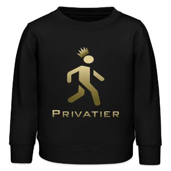 Private design in gold - Kids Organic Sweatshirt by Stanley/Stella - black - Front - AI Model Kid Male (0cm)