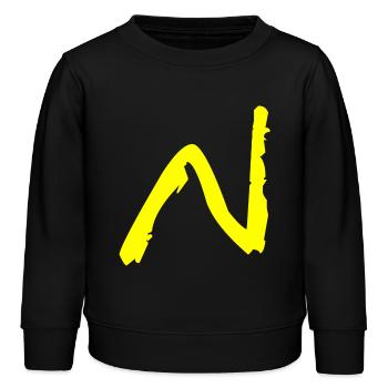 Buchstabe N - Kinder Organic Sweatshirt Mini Changer von Stanley/Stella - Schwarz - Vorne - AI Model Kid Male (0cm)