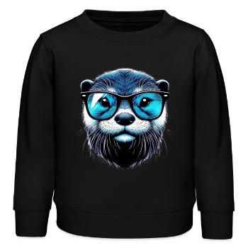 Otter - Kinder Organic Sweatshirt Mini Changer von Stanley/Stella - Schwarz - Vorne - AI Model Kid Male (0cm)