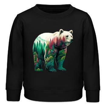 Bär - Kinder Organic Sweatshirt Mini Changer von Stanley/Stella - Schwarz - Vorne - AI Model Kid Male (0cm)