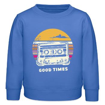 Vieille cassette rétro – Mixtape Memories vintage - Sweat enfant bio Stanley/Stella - carolina blue - Devant - AI Model Kid Female (0cm)