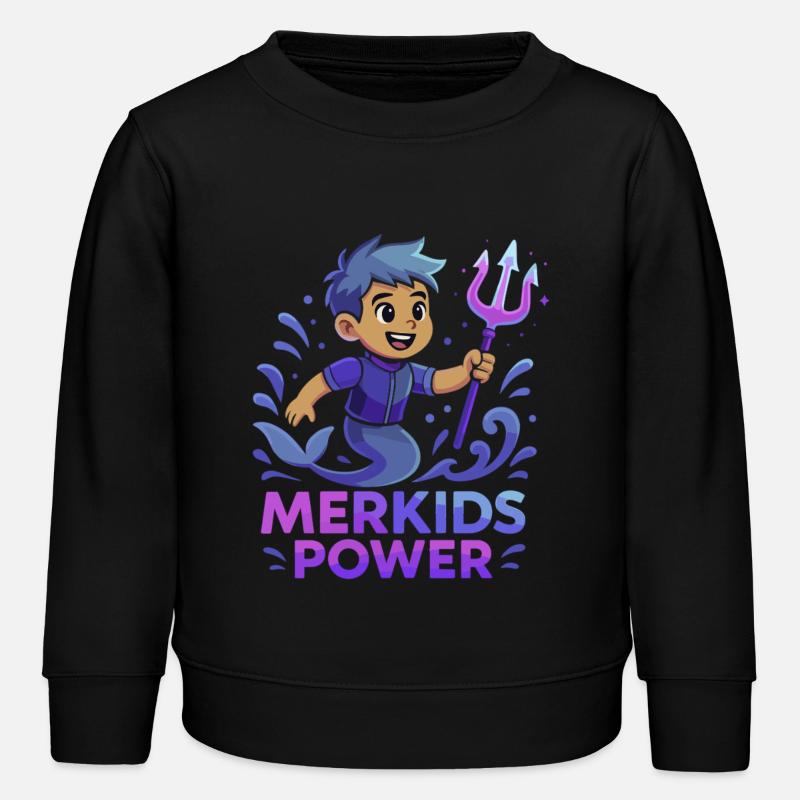 Merkids Power - Kinder Organic Sweatshirt Mini Changer von Stanley/Stella - Schwarz