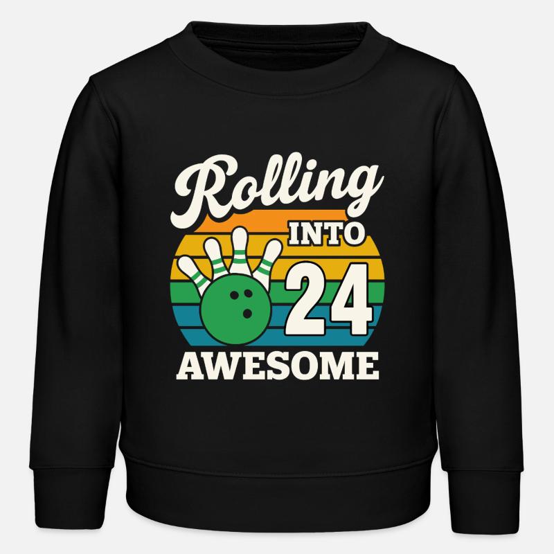 Bowling rétro 24e anniversaire Design - Sweat enfant bio Stanley/Stella - noir