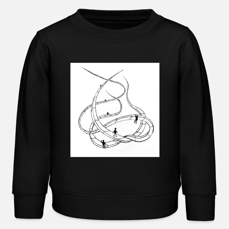 Multi-layered looping paths - Kids Organic Sweatshirt by Stanley/Stella - black