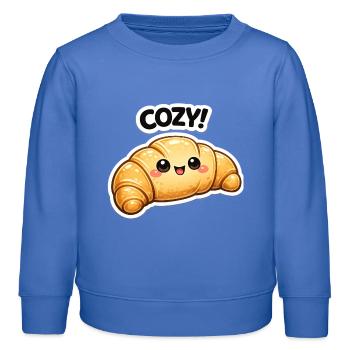 Kuscheliges Croissant-Kawaii - Kinder Organic Sweatshirt Mini Changer von Stanley/Stella - carolina Blue - Vorne - AI Model Kid Female (0cm)