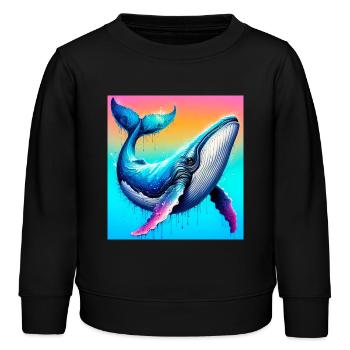 baleine - Sweat enfant bio Stanley/Stella - noir - Devant - AI Model Kid Male (0cm)