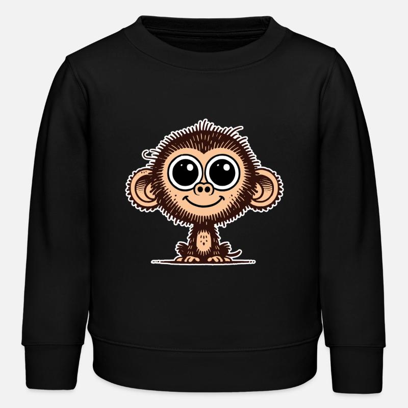Cute Monkey - Kids Organic Sweatshirt by Stanley/Stella - black