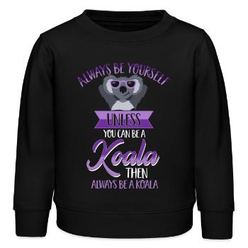 Always be yourself unless you can be a Koala Motto - Sweat enfant bio Stanley/Stella - noir - Devant - AI Model Kid Male (0cm)