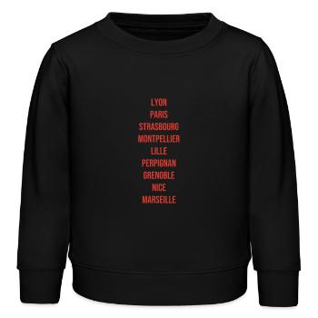 Aller-retour France - Sweat enfant bio Stanley/Stella - noir - Devant - AI Model Kid Male (0cm)