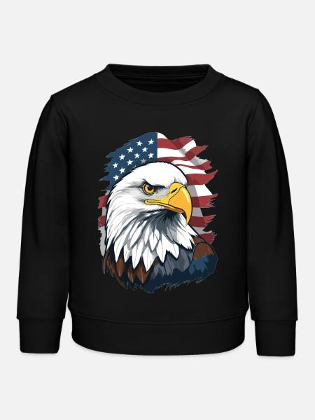 Weißkopfseeadler - Kinder Organic Sweatshirt Mini Changer von Stanley/Stella - Schwarz