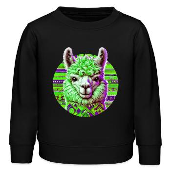 Alpaga - Sweat enfant bio Stanley/Stella - noir - Devant - AI Model Kid Male (0cm)