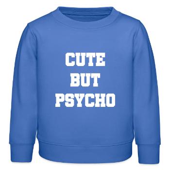 Mignon mais psychopathe - Mignon mais fou - Mignon - Sweat enfant bio Stanley/Stella - carolina blue - Devant - AI Model Kid Female (0cm)