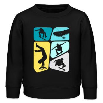 Skateboarder Skaten Skater Skateboard Jungen - Kinder Organic Sweatshirt Mini Changer von Stanley/Stella - Schwarz - Vorne - AI Model Kid Male (0cm)