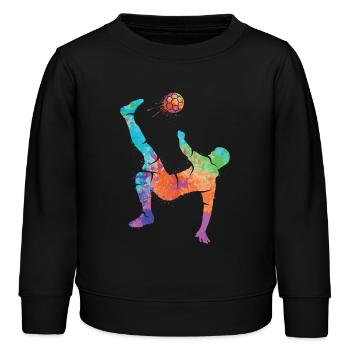 Fußball spielen Fußballer Kinder Fussball Jungen - Kinder Organic Sweatshirt Mini Changer von Stanley/Stella - Schwarz - Vorne - AI Model Kid Male (0cm)