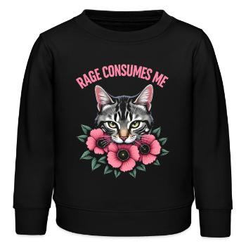 Rage Consumes Me Lustiges Katzenblümchen - Kinder Organic Sweatshirt Mini Changer von Stanley/Stella - Schwarz - Vorne - AI Model Kid Male (0cm)