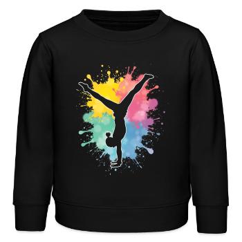 Turnerin Turnen Gymnastik Damen Mädchen Kinder - Kinder Organic Sweatshirt Mini Changer von Stanley/Stella - Schwarz - Vorne - AI Model Kid Male (0cm)