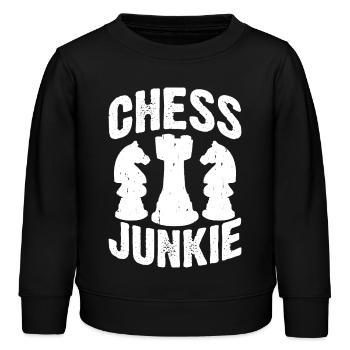 Chess Junkie Geschenk Schach Sport Schachmeister - Kinder Organic Sweatshirt Mini Changer von Stanley/Stella - Schwarz - Vorne - AI Model Kid Male (0cm)