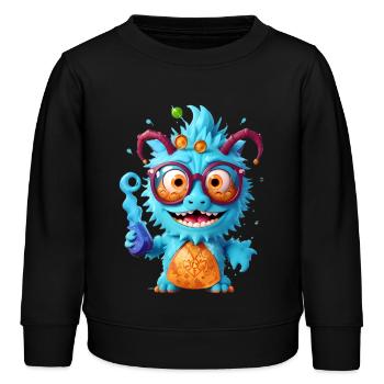 Professor Monster - Kinder Organic Sweatshirt Mini Changer von Stanley/Stella - Schwarz - Vorne - AI Model Kid Male (0cm)
