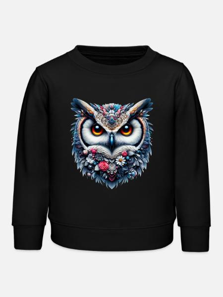 Eule - Kinder Organic Sweatshirt Mini Changer von Stanley/Stella - Schwarz