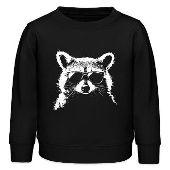 Lunettes de soleil raton laveur - Sweat enfant bio Stanley/Stella - noir - Devant - AI Model Kid Male (0cm)