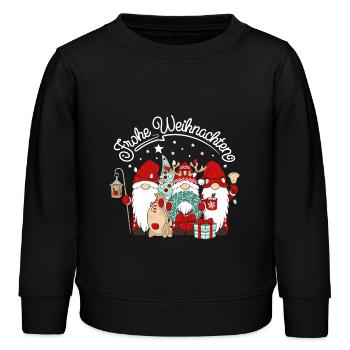 Wichtel Frohe Weihnachten Gnomies - Kinder Organic Sweatshirt Mini Changer von Stanley/Stella - Schwarz - Vorne - AI Model Kid Male (0cm)