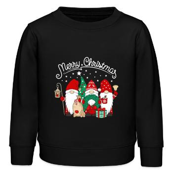 Wichtel Weihnachten Merry Christmas Gnomies - Kinder Organic Sweatshirt Mini Changer von Stanley/Stella - Schwarz - Vorne - AI Model Kid Male (0cm)