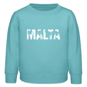 Malta Palmen - Kinder Organic Sweatshirt Mini Changer von Stanley/Stella - Pastelltürkis - Vorne - AI Model Kid Female (0cm)