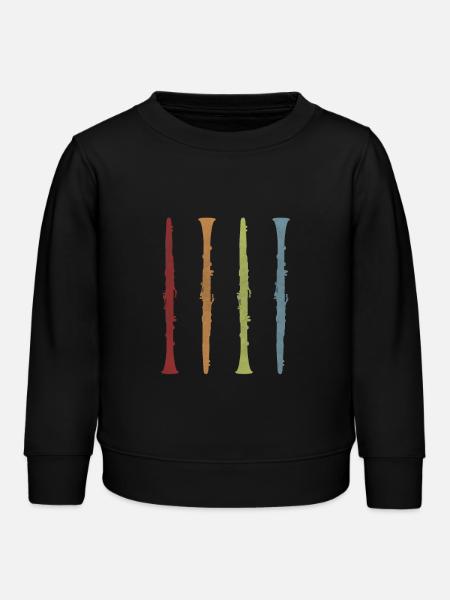 Klarinette retro - Kinder Organic Sweatshirt Mini Changer von Stanley/Stella - Schwarz