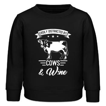 Kuh Kühe Spruch - Kinder Organic Sweatshirt Mini Changer von Stanley/Stella - Schwarz - Vorne - AI Model Kid Male (0cm)