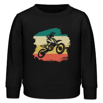 Motorcross Retro Geschenk - Kinder Organic Sweatshirt Mini Changer von Stanley/Stella - Schwarz - Vorne - AI Model Kid Male (0cm)