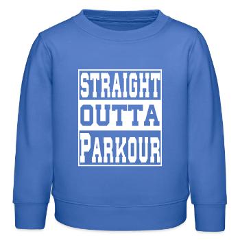 Parkour dit drôle - Sweat enfant bio Stanley/Stella - carolina blue - Devant - AI Model Kid Female (0cm)