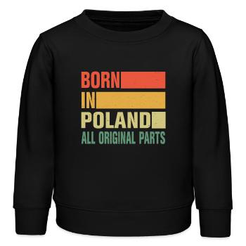 Né en Pologne - Sweat enfant bio Stanley/Stella - noir - Devant - AI Model Kid Male (0cm)