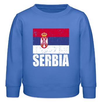 Drapeau de la Serbie - Sweat enfant bio Stanley/Stella - carolina blue - Devant - AI Model Kid Female (0cm)