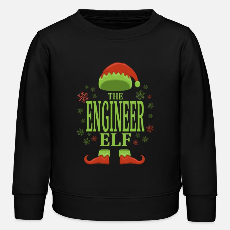 Engineer Christmas Elf - Kids Organic Sweatshirt by Stanley/Stella - black
